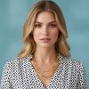 image:imageNautica Mirror Box Paper Clip Chain Necklace Set for Women 14K Yellow Gold Plated Alloy 1626 Inches