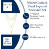 image:imageNautica Simulated Pearl Rhinestone Dog Tag Necklace Set for Women 14K Yellow Gold Plated Alloy 17  23 Inches