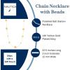 image:imageNautica Station Bead Necklace for Women 14K Yellow Gold Plated Alloy 25 Inches