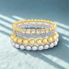 image:imageNautica Stretch Bead Stacking Bracelet Set for Women Rhodium amp 14K Yellow Gold Plated Alloy