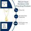 image:imageNautica Two Row Teardrop Necklace Set for Women 14K Yellow Gold Plated Alloy 1622 Inches