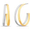 image:imageNautica 30 mm Split Hoop Earrings for Women Rhodium amp 14K Yellow Gold Plated Alloy