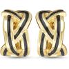 image:imageNautica Black Braided Clip On Earrings for Women 14K Yellow Gold Plated Alloy