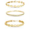 image:imageNautica Fancy Link Rhinestone Bracelet Set for Women 14K Yellow Gold Plated Alloy
