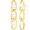 image:imageNautica Link Chain Simulated Pearl Dangle Earrings for Women 14K Yellow Gold Plated Alloy