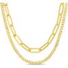 image:imageNautica Link Curb Chain Necklace Set for Women 14K Yellow Gold Plated Alloy 16  20 Inches