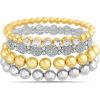 image:imageNautica Stretch Bead Stacking Bracelet Set for Women Rhodium amp 14K Yellow Gold Plated Alloy