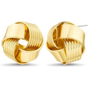image:imageNautica 175 mm Love Knot Stud Earrings for Women 14K Yellow Gold Plated Alloy