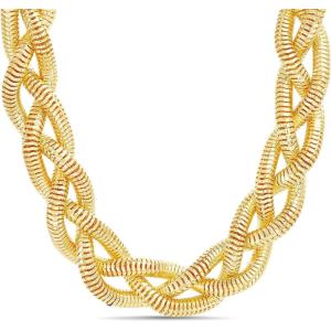 image:imageNautica Braided Snake Chain Necklace for Women 14K Yellow Gold Plated Alloy 18 Inches