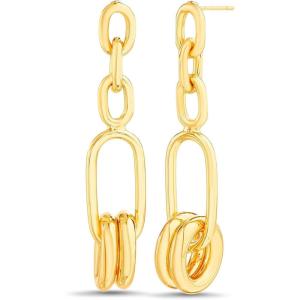 image:imageNautica Link Chain Dangle Earrings for Women 14K Yellow Gold Plated Alloy