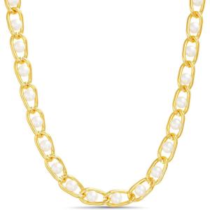 image:imageNautica Simulated Pearl Chain Necklace for Women 14K Yellow Gold Plated Alloy 175 Inches