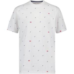 image:imageNautica Boys Short Sleeve Fashion Crew Neck TShirt Soft Comfortable Relaxed FitAmericana Aop Bright White