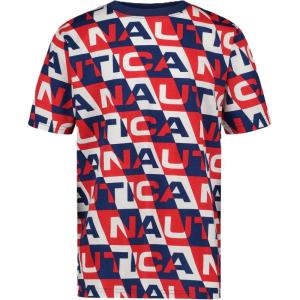 image:imageNautica Boys Short Sleeve Fashion Crew Neck TShirt Soft Comfortable Relaxed FitBlock Aop Ski Patrol