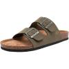 image:imageNautica Mens Sandals  Casual Slides with 2 Adjustable Buckle Straps and Cork Footbed for Ultimate Comfort and Style RegularWide Width Big SizeOlive Tumbledtriun