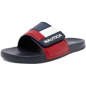 image:imageNautica Mens Athletic Slide Sandal Adjustable Straps Comfort SlipOnBower 2navyWhiteRed