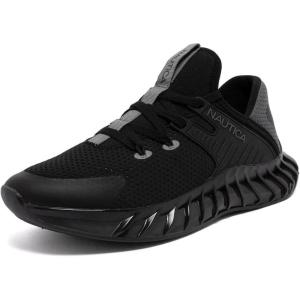 image:imageNautica Mens Casual Fashion Sneakers  Lightweight LaceUp Athletic Walking Shoes for Gym amp Tennis ComfortableBlack Charcoalkediri
