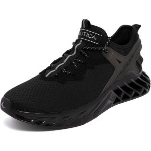 image:imageNautica Mens Casual Fashion Sneakers  Lightweight LaceUp Athletic Walking Shoes for Gym amp Tennis ComfortableBlackwandal