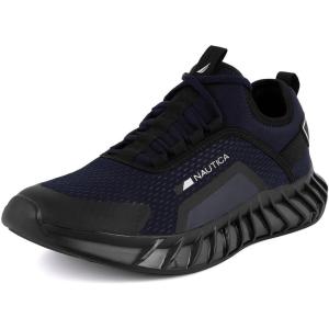 image:imageNautica Mens Casual Fashion Sneakers  Lightweight LaceUp Athletic Walking Shoes for Gym amp Tennis ComfortableNavy Black