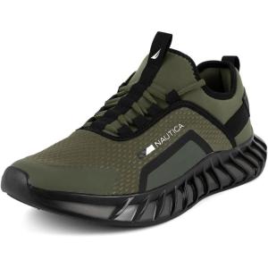 image:imageNautica Mens Casual Fashion Sneakers  Lightweight LaceUp Athletic Walking Shoes for Gym amp Tennis ComfortableOlive Black