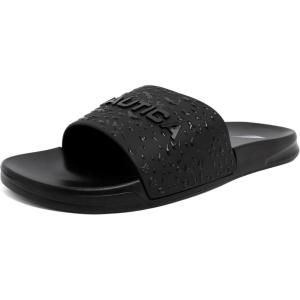 image:imageNautica Mens Open Toe Slide Sandals  Comfortable Indoor amp Outdoor Shower SlippersBlack X Rain Water