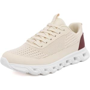 image:imageNautica Womens Running Shoes Lightweight Athletic Sneakers Breathable Cushioned LaceUp Gym Walking amp Training TrainersBurgundy