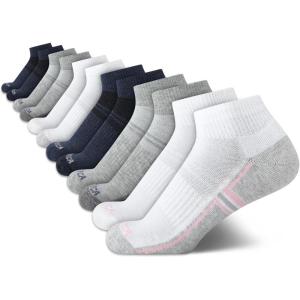image:imageNautica Womens Quarter Cut Moisture Control Athletic Socks with Cushioned Comfort 12 PackWhite Assorted
