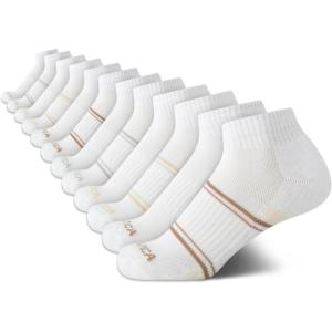 image:imageNautica Womens Quarter Cut Moisture Control Athletic Socks with Cushioned Comfort 12 PackWhite Stripe