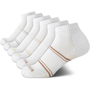 image:imageNautica Womens Quarter Socks  6 Pack Cushioned Athletic Performance Breathable Mesh Womens Ankle Socks Sizes 410Chalk White