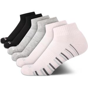 image:imageNautica Womens Quarter Socks  6 Pack Cushioned Athletic Performance Breathable Mesh Womens Ankle Socks Sizes 410Light Pink Black
