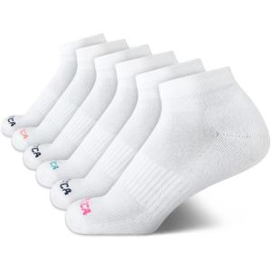 image:imageNautica Womens Quarter Socks  6 Pack Cushioned Athletic Performance Breathable Mesh Womens Ankle Socks Sizes 410Solid White