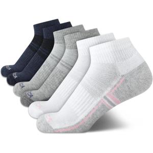image:imageNautica Womens Quarter Socks  6 Pack Cushioned Athletic Performance Breathable Mesh Womens Ankle Socks Sizes 410White Assorted