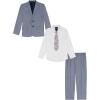 image:imageNautica Boys 4piece Suit Set with Dress Shirt Tie Jacket and PantsBlue Sharkskin