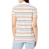 image:imageNautica Womens 5Button Short Sleeve Breathable 100 Cotton Polo ShirtBright White Multi