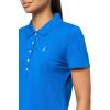 image:imageNautica Womens 5Button Short Sleeve Breathable 100 Cotton Polo ShirtCerulean