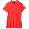 image:imageNautica Womens 5Button Short Sleeve Breathable 100 Cotton Polo ShirtHibiscus