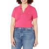 image:imageNautica Womens 5Button Short Sleeve Breathable 100 Cotton Polo ShirtLeis Pink
