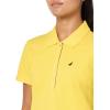 image:imageNautica Womens 5Button Short Sleeve Breathable 100 Cotton Polo ShirtLemon Zest