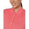 image:imageNautica Womens 5Button Short Sleeve Breathable 100 Cotton Polo ShirtMelon Pink