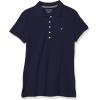 image:imageNautica Womens 5Button Short Sleeve Breathable 100 Cotton Polo ShirtNavy