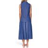 image:imageNautica Womens Button Front Long Sleeve Roll Tab ShirtMedium Azure