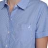image:imageNautica Womens Button Front Short Sleeve Camp ShirtBlueWhite