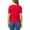 image:imageNautica Womens Crew Neck Solid Short Sleeve SweaterScarletBright White