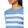 image:imageNautica Womens Crew Neck Stripe Short Sleeve SweaterBlue Haze Ivory