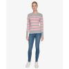 image:imageNautica Womens Crewneck Stripe Long Sleeve Crewneck SweaterMist Heather Multi
