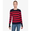 image:imageNautica Womens Crewneck Stripe Long Sleeve Crewneck SweaterNight Sky Regatta Red