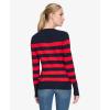 image:imageNautica Womens Crewneck Stripe Long Sleeve Crewneck SweaterNight Sky Regatta Red
