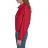 image:imageNautica Womens Long Sleeve Cotton Collared Zip Front JacketScarlet