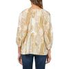 image:imageNautica Womens Long Sleeve Printed Paisley VNeck BlouseRopeIvory