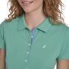 image:imageNautica Womens Polo Short Sleeve Button Placket PoloCrme De Menthe