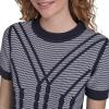 image:imageNautica Womens Short Sleeve Cable Pullover Sweater with TippingNight Sky Ivory
